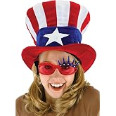 elope Uncle Sam Hat for Adults - Patriotic USA Costume Accessory, Adjustable Stars &amp; Stripes Hat, 4th of July Party Hat Standard