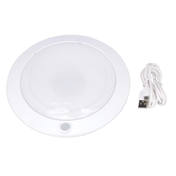 GOOD EARTH LIGHTING RECHARGEABLE LITHIUM ION BATTERY LED MOTION-ACTIVATED 7-INCH ROUND CLOSET LIGHT – WHITE – 25W INCANDESCENT EQUIVALENT – 4000K – MOTION SENSING UP TO 15 FT