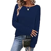 Bosmeer Sweaters for Women Casual Long Sleeve Fall Ladies Tunics Tops Boat Neck Dressy Pullover Blouses 2025 Fashion Clothing