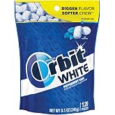 ORBIT WHITE Peppermint Gum - Sugar-Free Chewing Gum, Resealable Bag 120 Pieces, 8 Pack