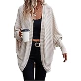 Womens Oversized Slouchy Cardigan Sweaters Warm Cozy Waffle Knit Open Front Boho Batwing Trendy Cardigan for Women 2025 Fall