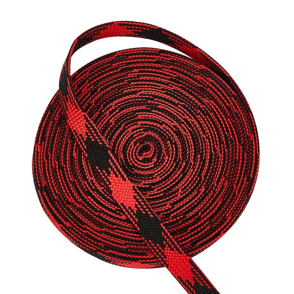 OLYCRAFT 5M Red Ito Sageo Wrapping Cord 11mm Wide Cotton for Sword Handle Japanese Samurai Katana Tsukamaki Rope