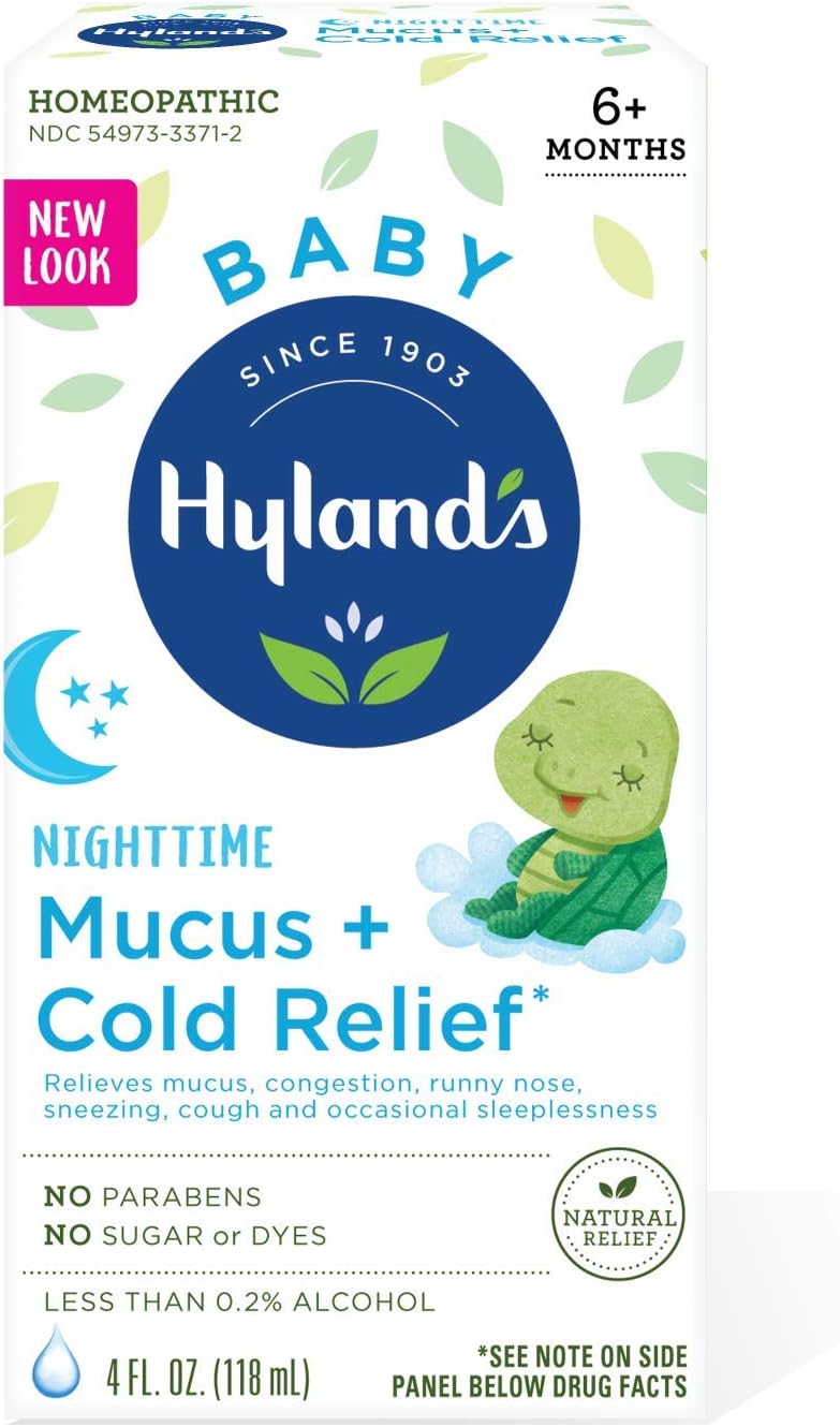 Amazon Com Baby Cold Medicine Nighttime Infant Cold And Cough Medicine Decongestant Hyland S Baby Mucus And Cold Relief 4 Fluid Ounce Packaging May Vary Beauty