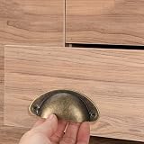 Yibaijia 16 Pcs Shell Cup Handles Bronze Vintage Cabinet Pulls view 5