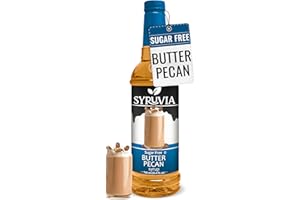 Syruvia Sugar Free Coffee Syrup, Butter Pecan Flavored Syrup for Drinks, Lattes, and Desserts – 25.4 fl oz