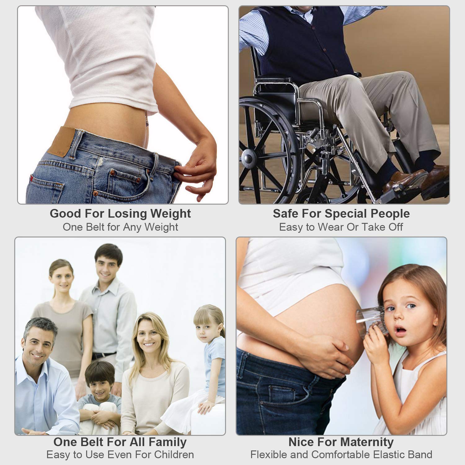JasGood Schnallenfrei Damen Stretch Gürtel für Damen/Herren, Plus Size Keine Schnalle Unsichtbare Gürtel für Jeans Hosen