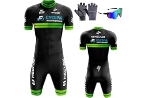 HECLOK Mens Cycling Skinsuit Padded One Piece Trisuit Bike Top Short, Mens Pro Trisuit Triathlon Suit,Running Swimming