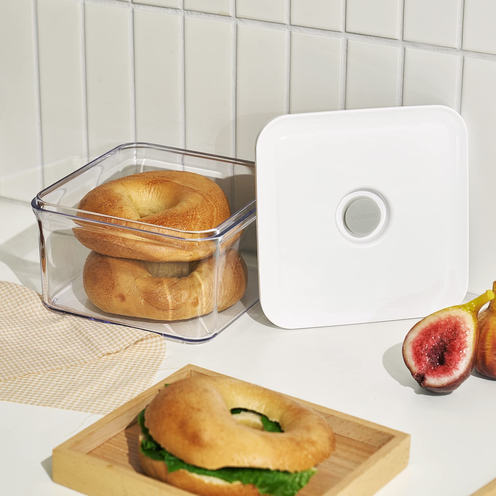 Premium Airtight Food Storage Containers, Square 2PC/Set(1.48qt/1.4Lx2pcs), Smart One-Click Seal Lid, No Hinges, 100% Leak Proof, BPA-FREE, Dishwasher, Freezer & Microwave Safe