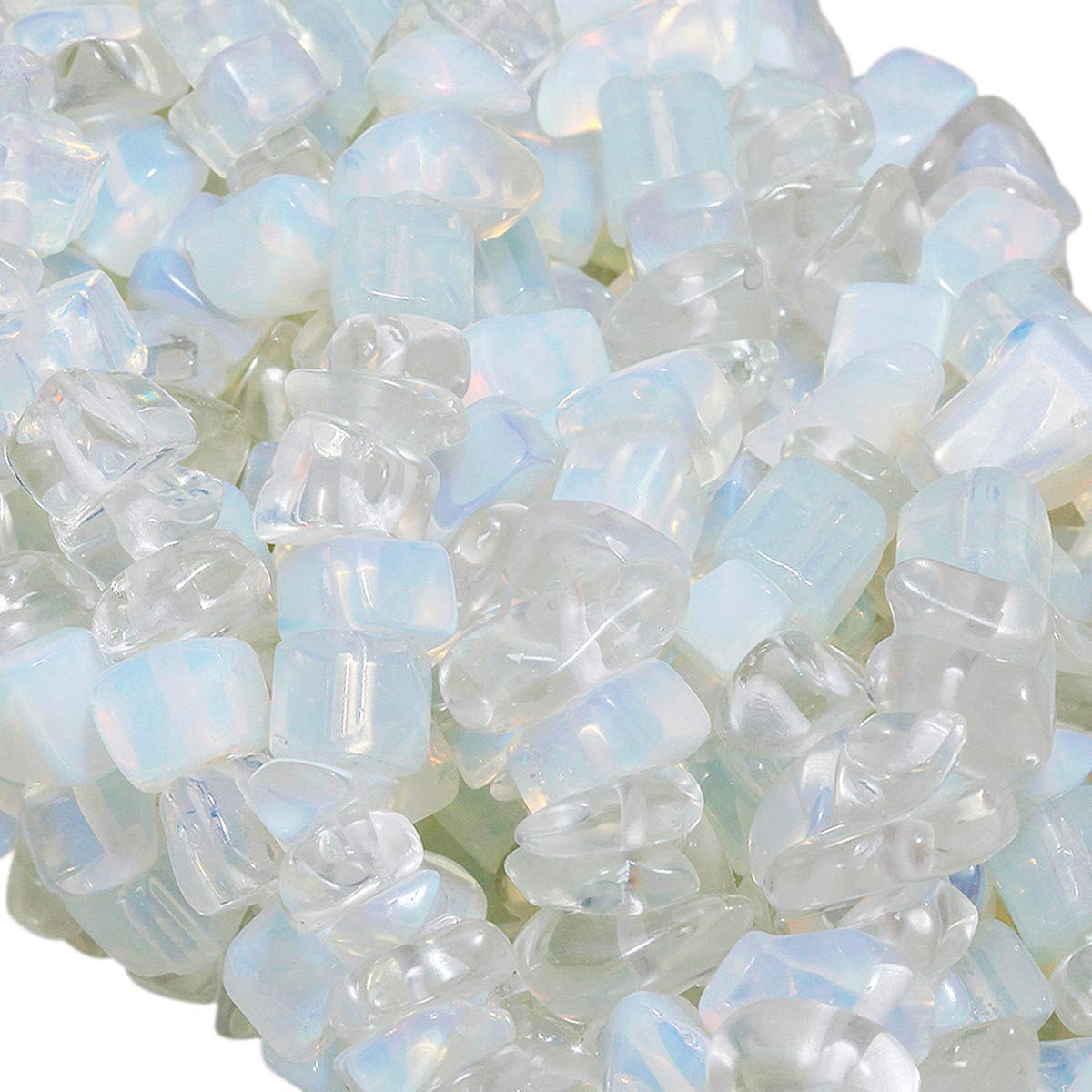 Nupuyai Opalite Irregular Polished Beads for DIY Jewelry Making Bracelet Necklace, Chip Stones for Chakra Healing 80cm