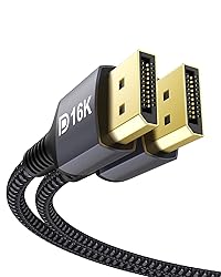 Stouchi DisplayPort Cable 16K 2.1, DP Cable 6.6FT
