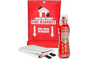 CERTIFIED BRANDS LifeSafe StaySafe All-in-1 Portable Fire Extinguisher with Signature Series Fire Blanket, Compact Emergency Fire Spray, Flame Suppression Fiberglass, Eco-Friendly | for Home Safety