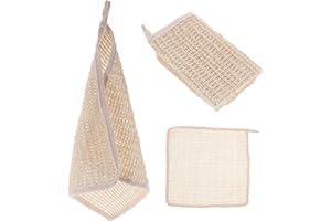 WIXGAOTK 3Pcs Natural Ramie Cotton Linen Wash Cloths Towels for Body Face Bath Shower Lightweight Quick Dry Skin Friendly Adu