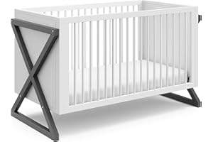 Storkcraft Equinox 3-in-1 Convertible Crib (Gray) – Easily Converts to Toddler Bed and Daybed, 3-Position Adjustable Mattress
