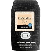 Cinnamon Bun Decaf Coffee by Coffee Beanery | 12oz Flavored Medium Roast Whole Beans | 100% Specialty Arabica Gourmet Coffee