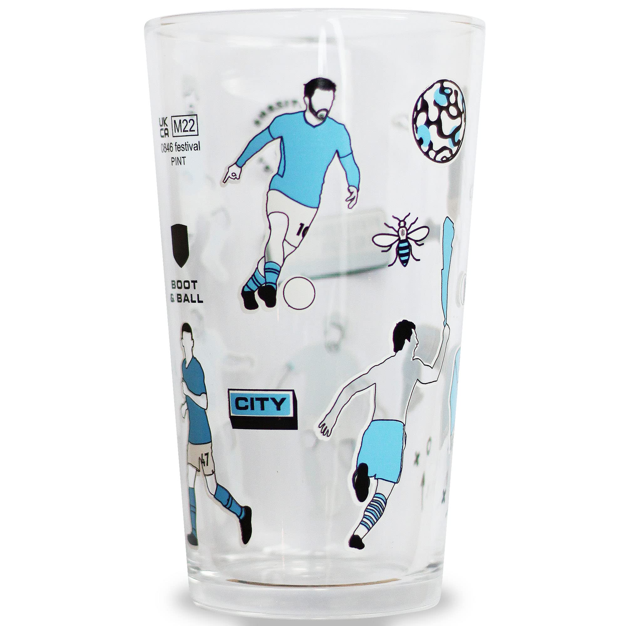 Boot & Ball Man City Pint Glass