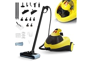 Potlimepan 1500W Multipurpose Steam Cleaner, 1.5L Steam Cleaner for Home with 25 Accessories, 16.4ft Power Cord Portable Steamer, Fast Heat-up for Chemical Free Cleaning for Carpet Floors Windows Cars