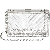 WJCD Clear Purses For Women Acrylic Clear Clutch Bag Stadium Approved