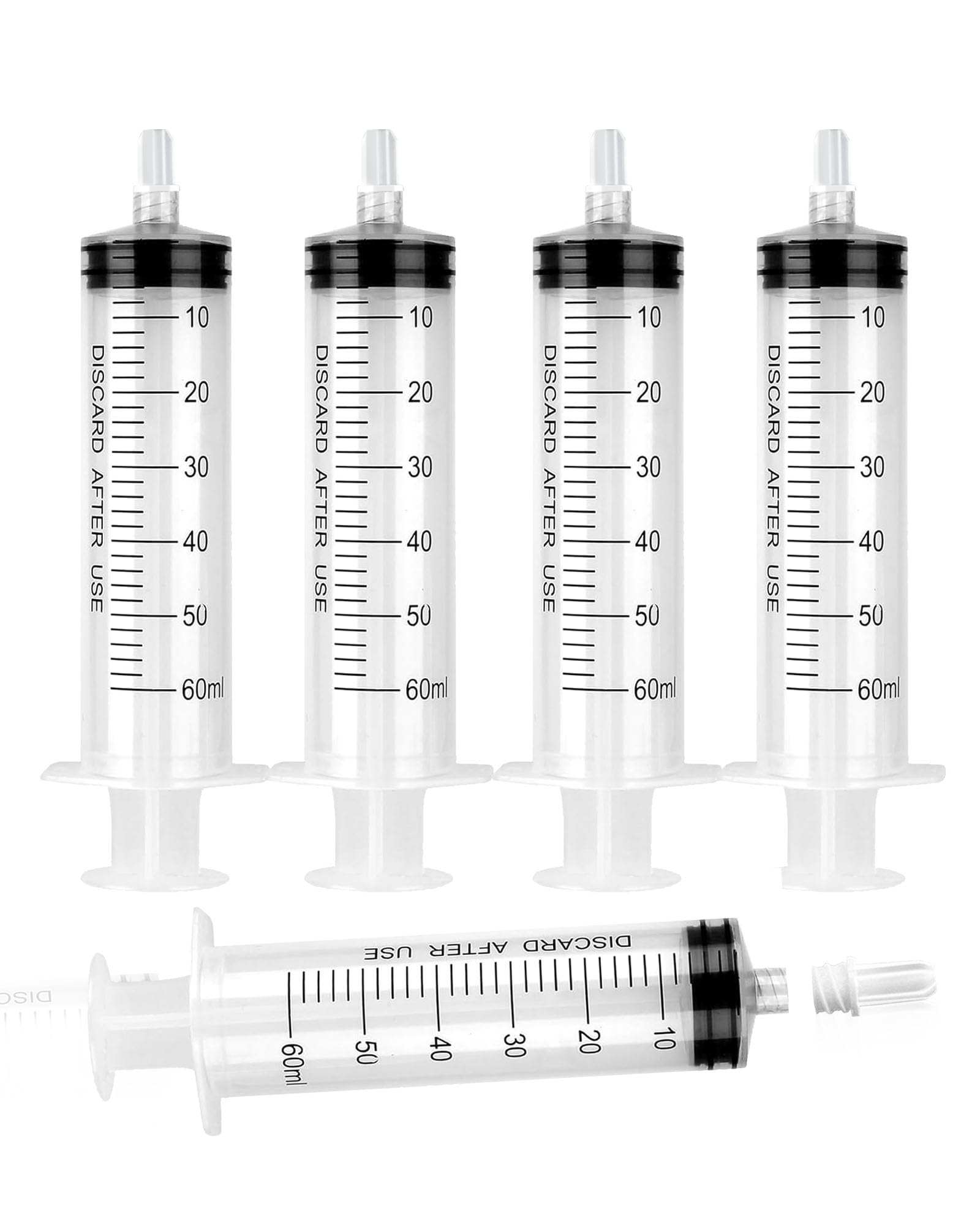 Photo 1 of 60ml Luer Lock Syringe without Needle - 60cc Plastic Syringes, Sterile, Individually Sealed, Pack of 20