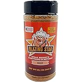 Blazing Star Sugar Free Beef Rub – Bold BBQ Seasoning and Spice Blend – Great for Beef, Chicken, Pork, and Vegetables – Perfect for Grilling, Smoking, and BBQ – Veteran Owned (12.1 oz)