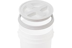 Premium 5 Gallon BPA Free Food Grade Bucket with Gamma Seal Lid, HDPE, White