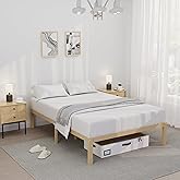 BambooSync 14 Inch Bamboo Bed Frame – Solid Wood Platform Bed Frame, Strong and Stable, with Non-Slip Slats for Support, No Box Spring Needed, Easy to Assemble, Noise-Free (Natural, Full)