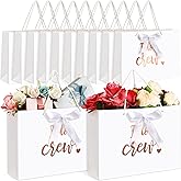 Outus 12 Pcs Bridesmaid Gift Bags I Do Crew Wedding Gifts Bags with Ribbon for Wedding Day Bachelorette Party Bridal Party Favor Team Bride Bridal Shower Gift Bag