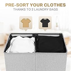 SOLEDI Double Laundry Hamper with Lid and Removable