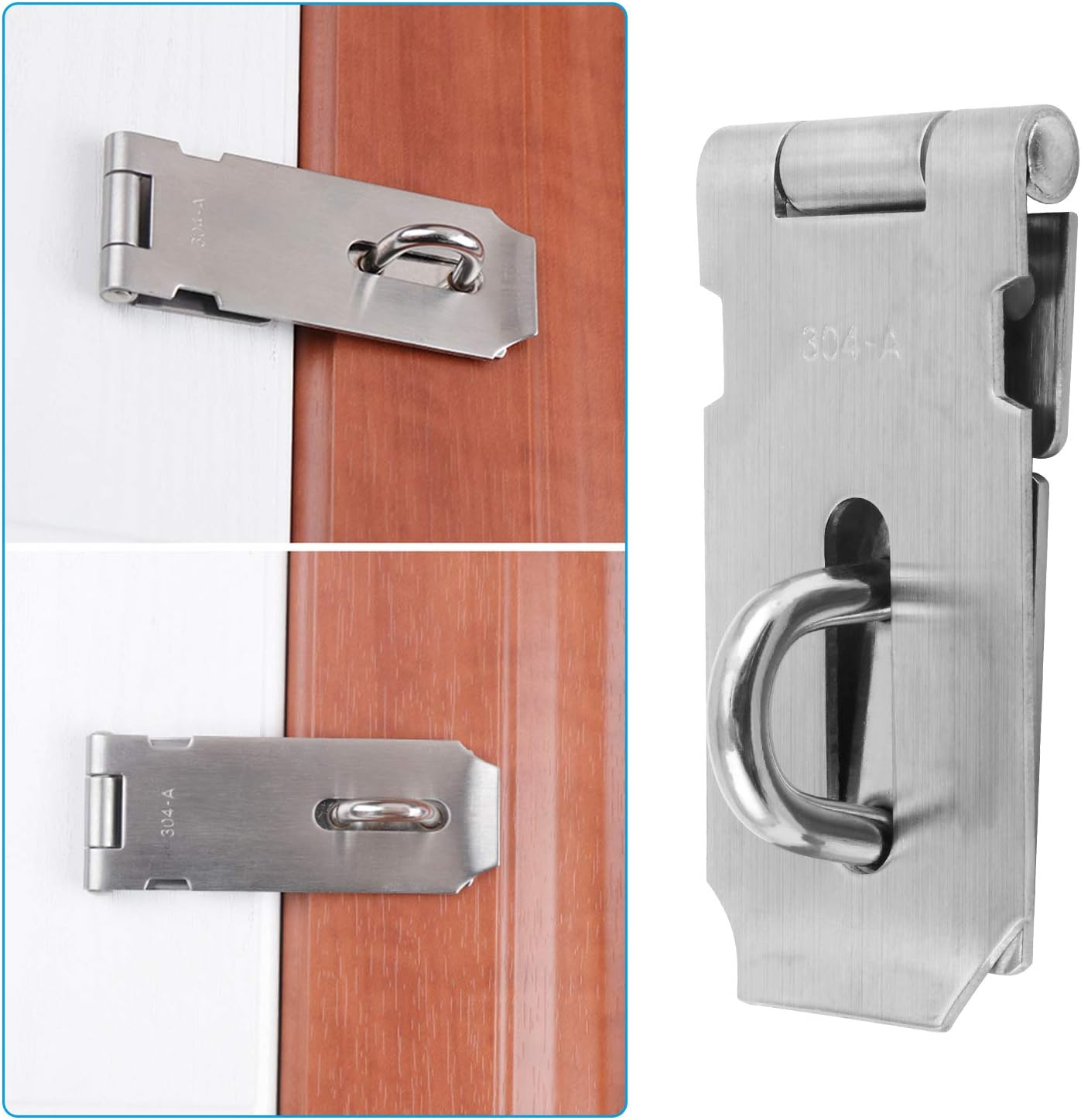 Cerniera In Acciaio Inox Per Lucchetto - 99 X 25 Mm - Sistema Di Bloccaggio Resistente
