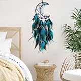 Donko Moon Dream Catcher Black & Blue Handmade Feather Wall Decor view 4