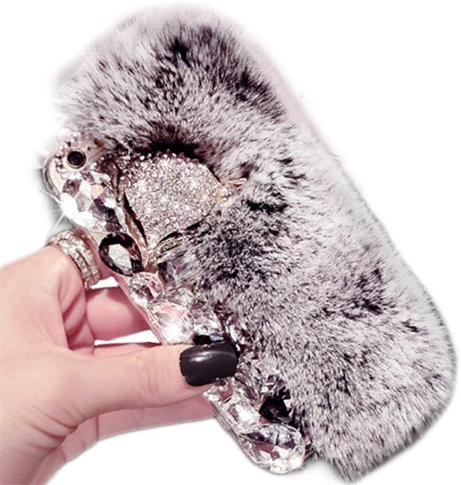 Case for iPhone XS Max 2018 (6.5 inch), Super Deluxe Luxury Fox Head Fluffy Furry Soft Warm Beaver Rex Rabbit Hair Fur Glitter Diamond Crystal Rhinestone Case for Apple iPhone XS Max(B006)