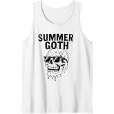 Melting Skull Sunglasses Funny Summer Heatwave Tank Top