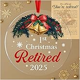First Christmas Retired Ornament 2025, Retirement Gift for Woman, Men, Happy Retirement Gifts for Nurses, Teacher, Police, Doctor, Coach, Boss, Coworker, Mom, Dad, Friend, Best Retiring Present