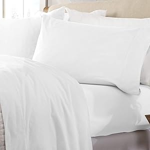 Great Bay Home Extra Soft 100% Turkish Cotton Flannel Sheet Set. Warm, Cozy, Lightweight, Luxury Winter Bed Sheets in Solid Colors. Nordic Collection (Full, Winter White)