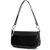HOXIS Glossy Faux Patent Leather Women Shoulder Bag Shiny Clutch Crossbody Bag 90s Purse
