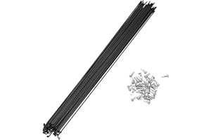 A ABSOPRO Bike Bicycle Spokes 14G Mountain Bike Spokes Steel Black 36Pcs