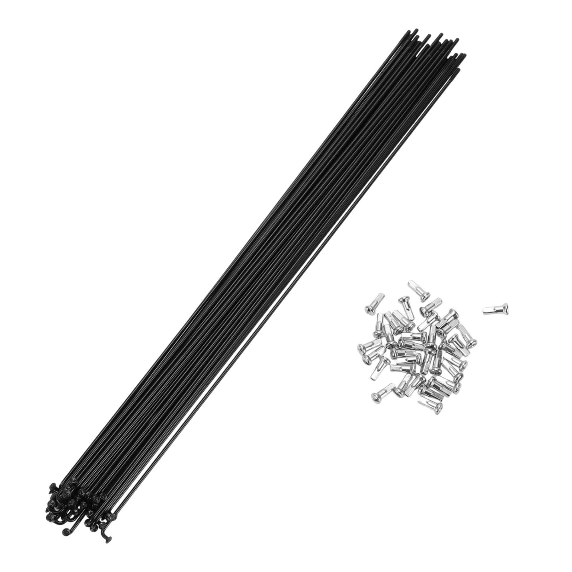 A ABSOPRO Bike Bicycle Spokes 14G 295MM Mountain Bike Spokes Steel Black 36Pcs