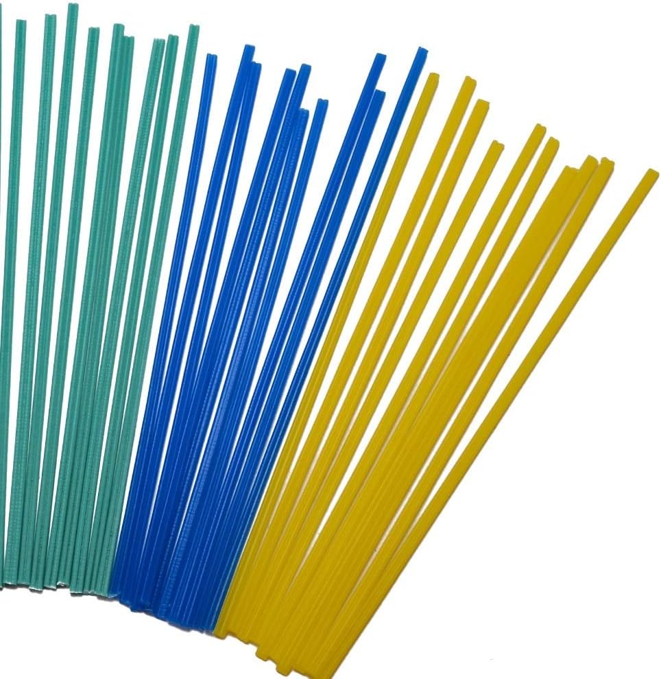 Welding Rods 50pcs 25cm Length Plastic Welding Rod Welder Stick 5 Color Blue White Yellow Red