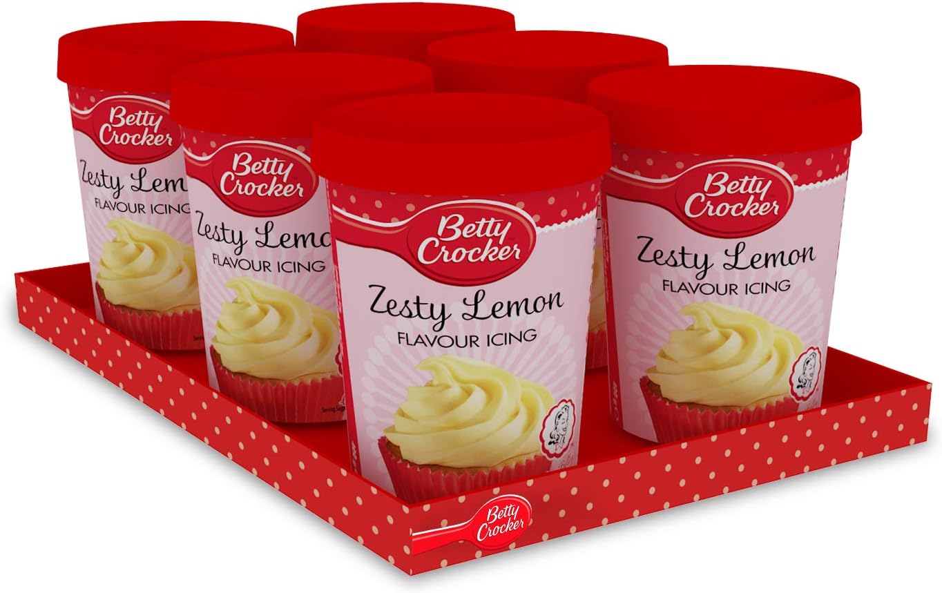 Betty Crocker Zesty Lemon Icing 400g (Pack of 6) Amazon.co.uk Grocery