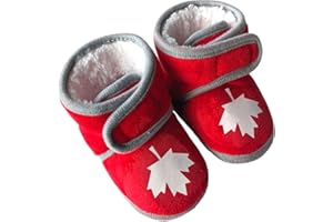 Custom Canada Leaf Baby Booties, Soft Sole Fur Booties for 18-24 months, Baby Toddler Warm Winter Boots, First Walkers Baby S