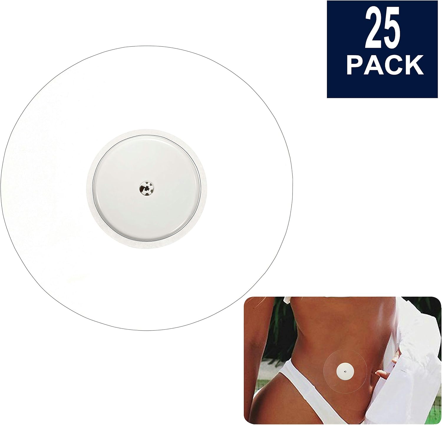 BaBallet 25-Pack Freestyle Libre CGM Patches, Pre Cut Clear Waterproof Adhesive Patches, Hypoallergenic Tape