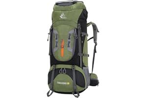 Bseash 80L Waterproof Hiking Camping Backpack with Rain Cover, Lightweight Outdoor Sport Travel Daypack for Climbing Touring