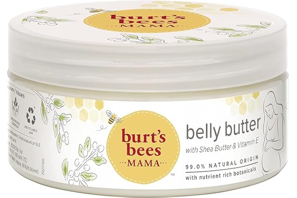 Burt's Bees Mama Bee Belly Butter Fragrance Free Lotion, 99% Natural Origin 185g, Stocking Stuffer, Christmas Gift, Holiday G