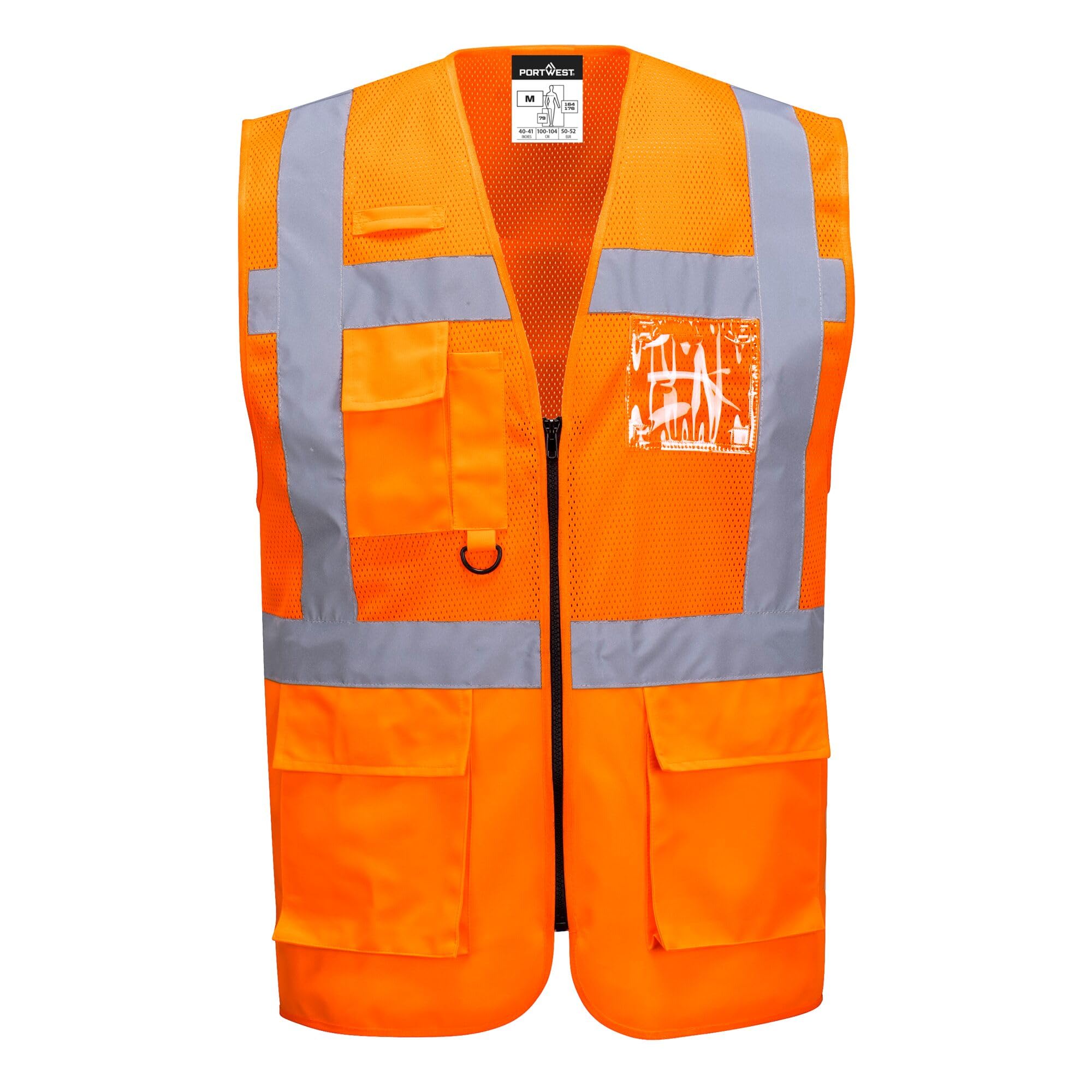 Portwest C496ORRS Madrid Executive Mesh Vest, Small, Orange