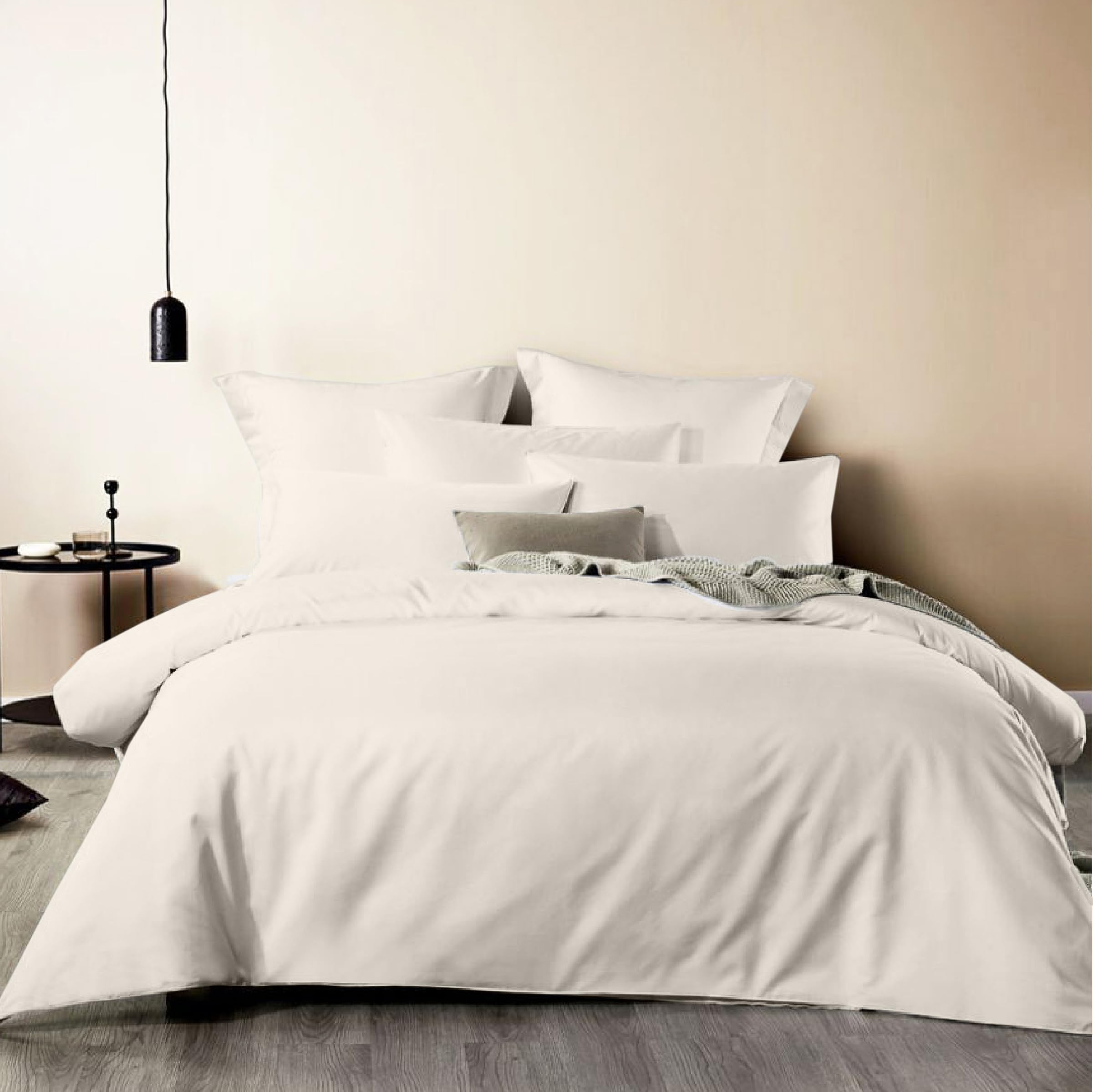 Kotton Culture 800 Thread Count King Duvet Cover with Two Pillowcase, 100% Egyptian Cotton 3-piece Ivory Quilt Cover Set Zipper Closure, Luxe Soft European Duvet Bedding (235 cm x 220 cm)