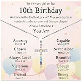 ACOGVN 3-11 Year Old Girls Birthday Gifts, Colorful Cross Necklace Jewelry Happy Birthday Present for Girls Daughter Granddaughter Sister Niece with Birthday Card