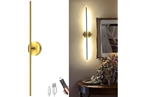 1 Pack Battery Operated Wall Sconces: 10000mAh Rechargeable Wall Lights with Touch and Remote Control, 360° Rotate Wireless W