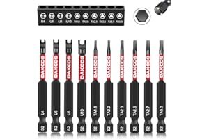 DAKCOS Triangle and U-Shaped Screwdriver Bit Set, 10 PCS 1/4 Inch Hex Shank Special Shape Bit Sets, Flat Head Drill Bits for 