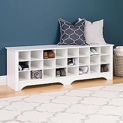 Prepac White Hall Bench with Storage and