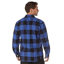 Rothco Heavy Weight Plaid Flannel Shirt, Blue, Large