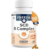 FREEDA Vitamin B Complex with Vitamin C &amp; Zinc &ndash; 60 Capsules | Supports Energy &amp; Metabolism with Active B12, Methylfolate, B1&ndash;B6, Biotin, Choline - Vegan, Kosher, SCD Legal